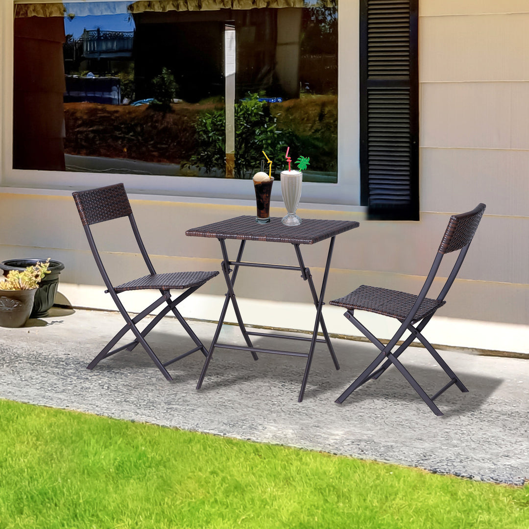 Rattan Garden Bistro Set for 2