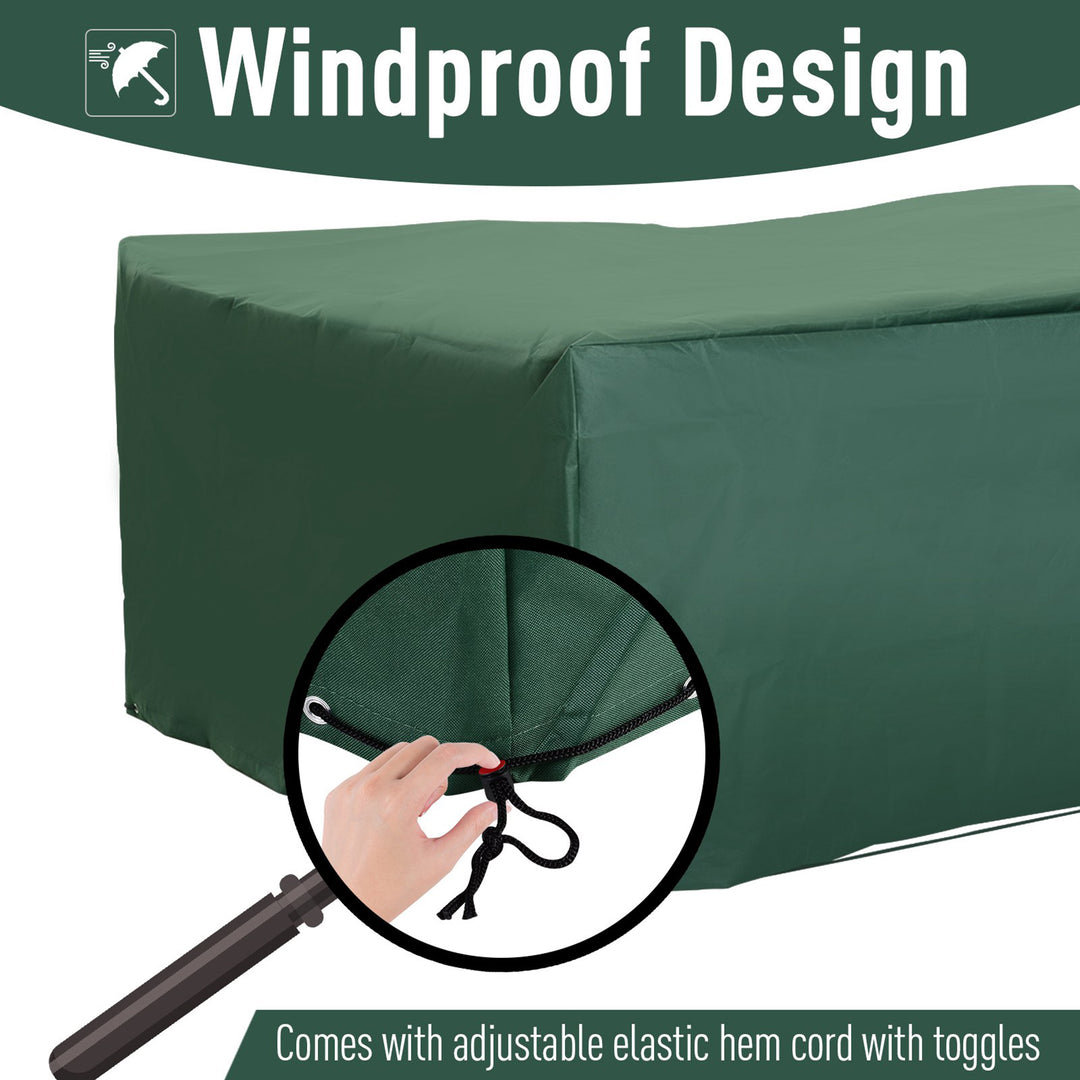 600D Garden Furniture Cover Outdoor Garden Rattan Furniture Protection Oxford Set Cover Waterproof Anti-UV Green 205x145x70cm