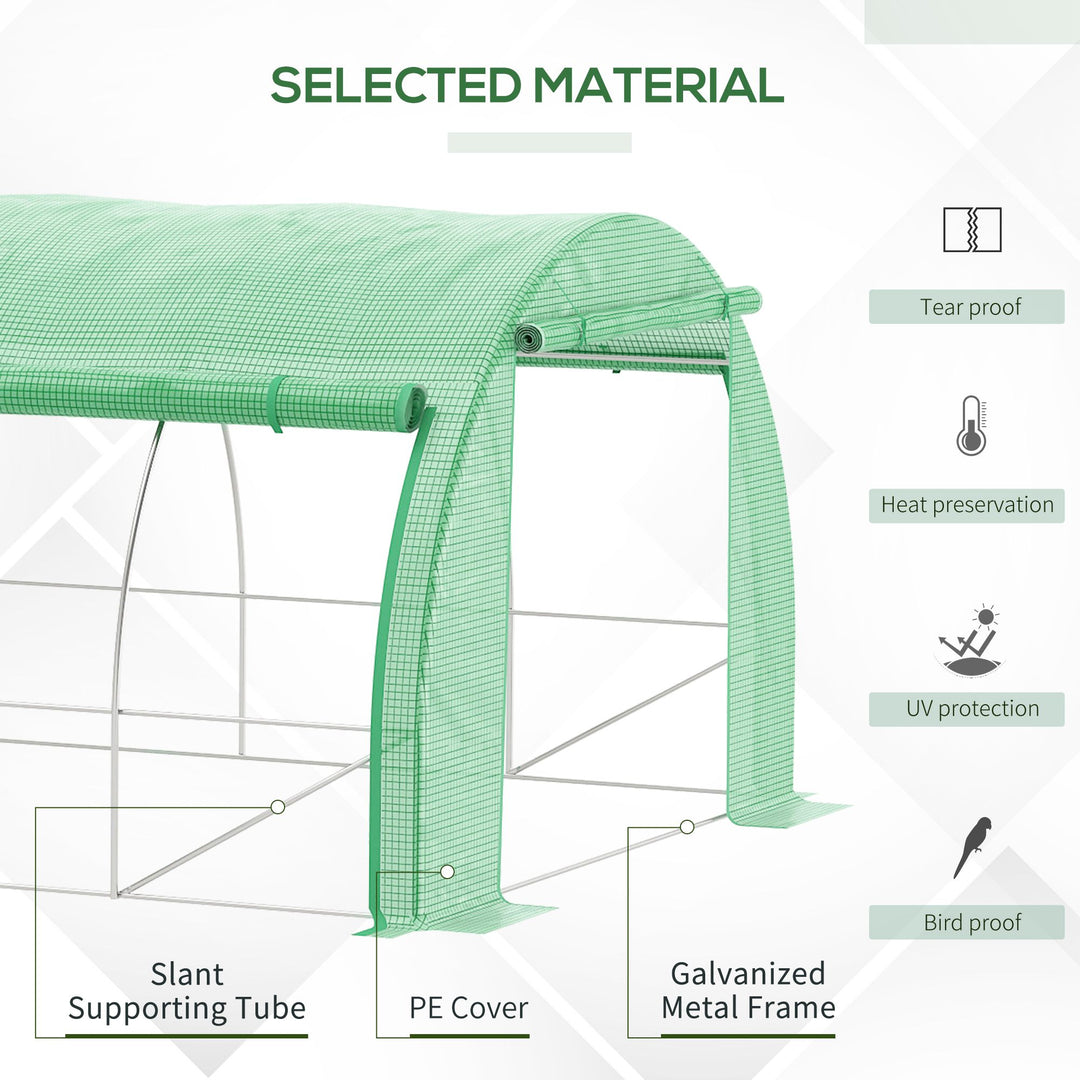 Walk-in Polytunnel Greenhouse: With Roll-up Sidewalls