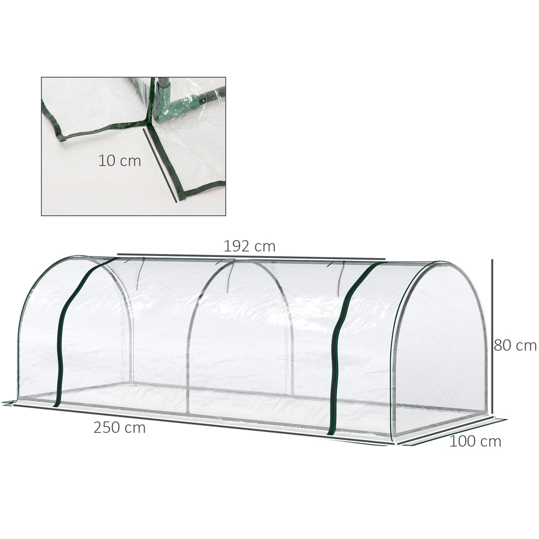 Transparent Tunnel Greenhouse: Outdoor Grow House with Steel Frame & PVC Cover