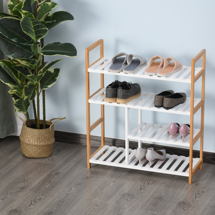 HOMCOM Wooden Shoe Storage Organizer