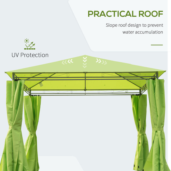 Waterproof 3m x3m Garden Metal Gazebo-Lemon Green