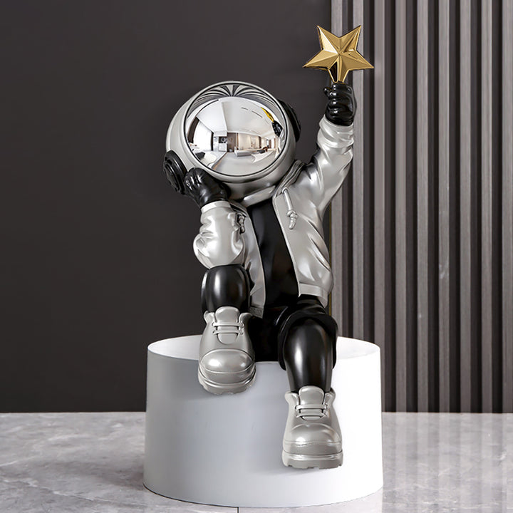 610mm Resin Astronaut Star Sculpture Figurine Ornament Art Decor Living Room Bedroom