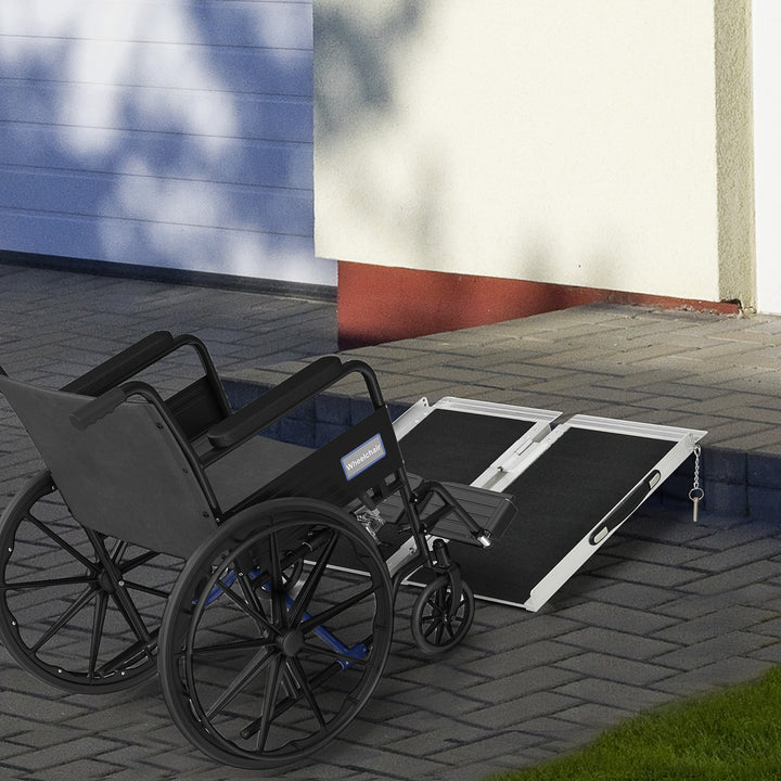 Portable Aluminium Wheelchair Ramp 2ft for Mobility Assistance with Carry Handle