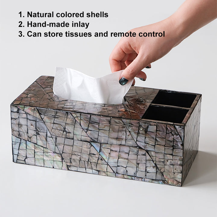 Modern Tissue Box Cover Multifunctional Nightstand Organizer with Remote Control Holder