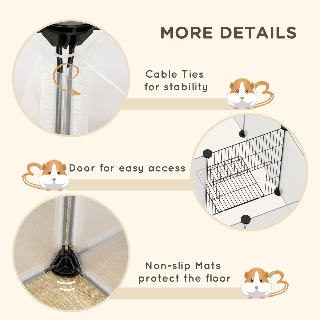 Small Pet Playpen: DIY 18-Panel Portable Metal Wire Cage for Guinea Pigs & Hedgehogs