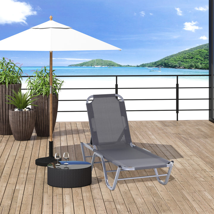 Sunbathing Recliner: Lightweight Poolside Lounger with 5-Position Backrest