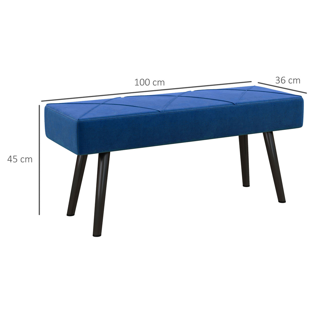 Upholstered Bedroom Bench with X-Shape Steel Legs