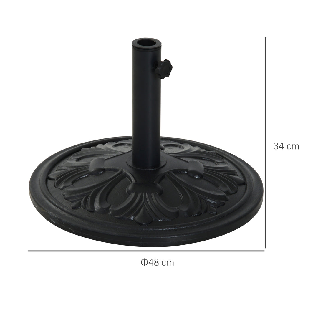 Round Parasol Base Heavy Duty Cement Stand Umbrella Holder Garden