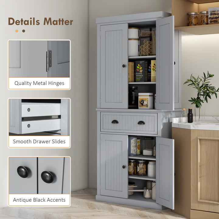 Traditional Kitchen Cupboard Freestanding Storage Cabinet with Drawer