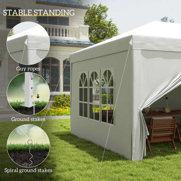 3 x 6 m Pop Up Gazebo with Sides and Windows