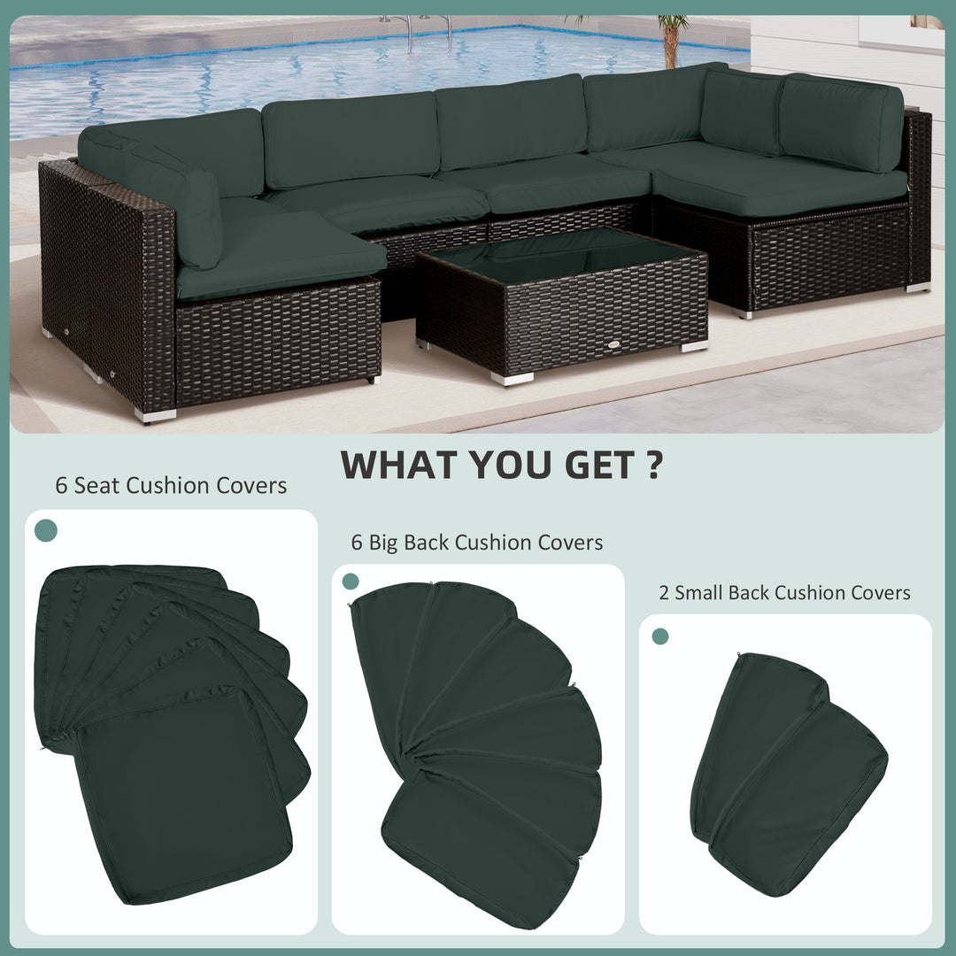 Garden Rattan Sofa Cushion Polyester Cover Replacement Outdoor- No Cushion Included Dark Grey