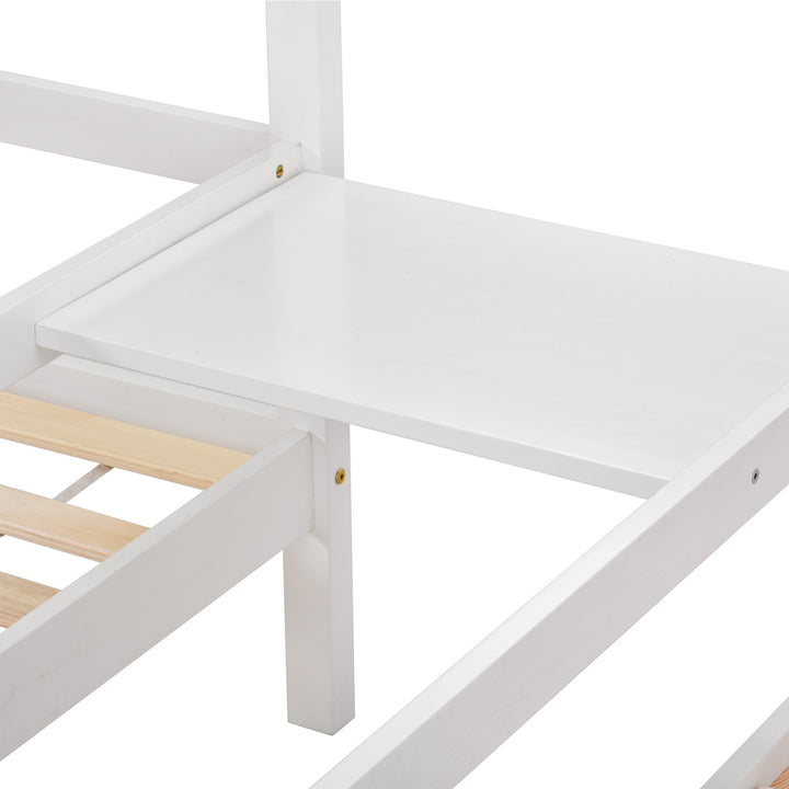 Twin Double Sleeper Bed with Headboard and Slatted Frame