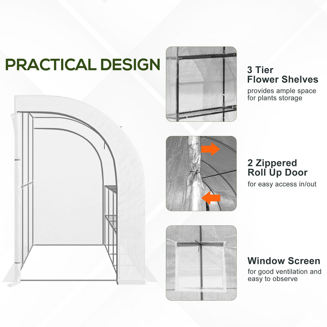 Walk-In Greenhouse: Outdoor Plant Nursery with Zippered Doors