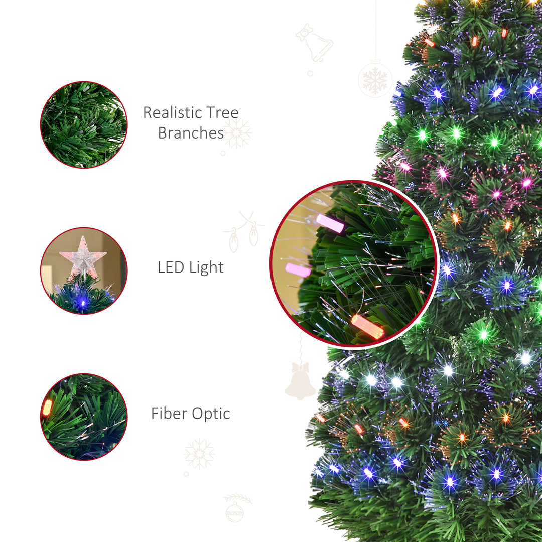 5ft Pre-Lit Fiber Optic Christmas Tree w/ Star Tree Topper