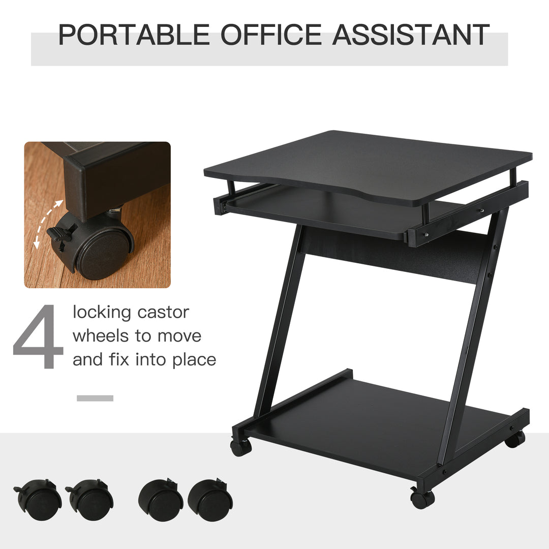 HOMCOM Movable Desk with Wheels