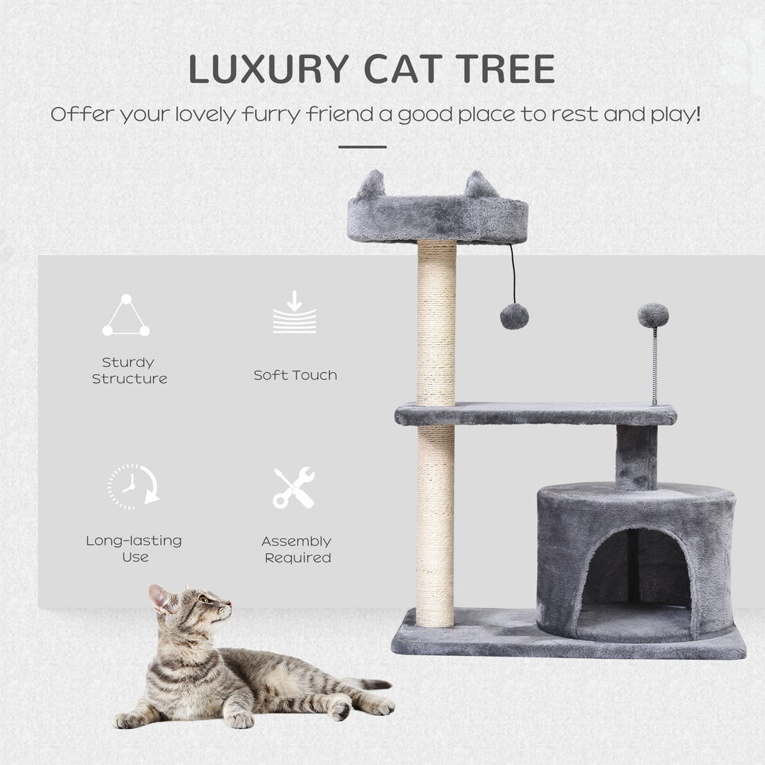 3-Tier Cat Scratching Post with Sisal Rope & Play Toys