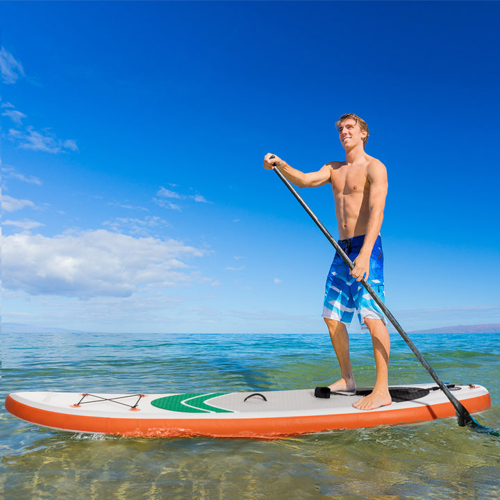 10'6" x 30" x 6" Inflatable Non-Slip Paddle Stand Up Board w/ Adjustable Aluminium Paddle