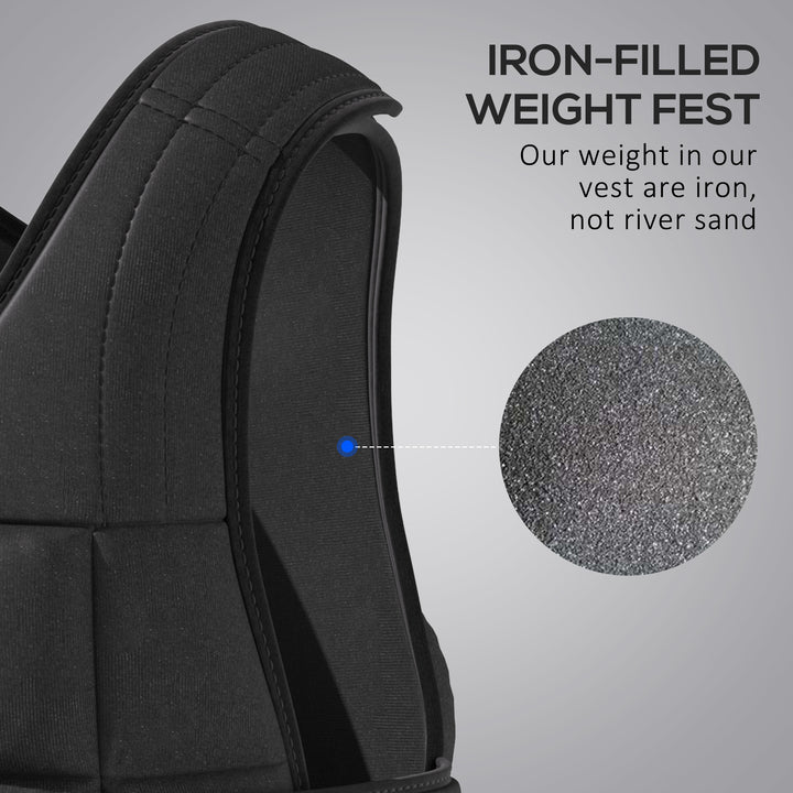 15kg Adjustable Metal Sand Weight Vest Black