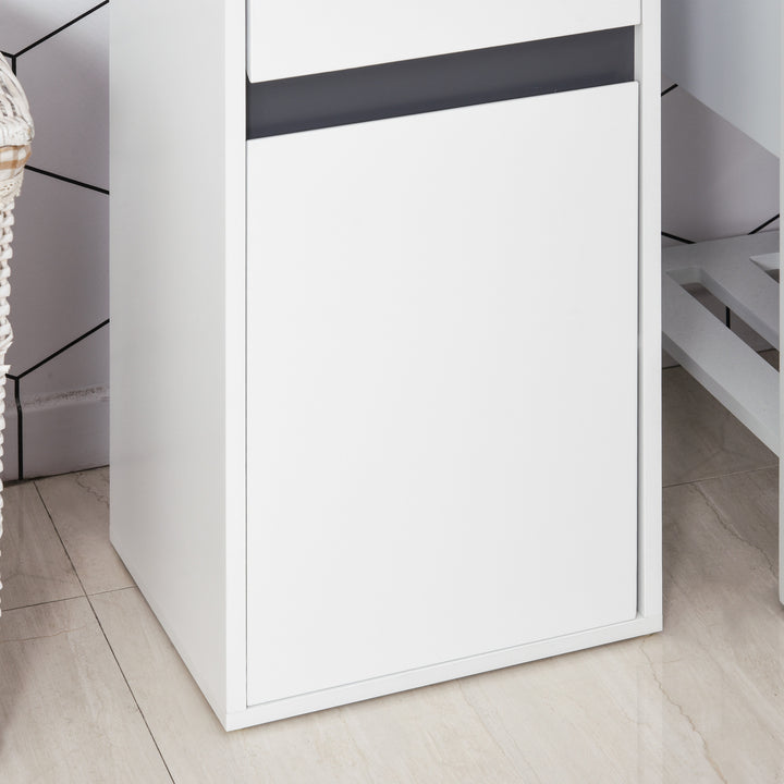 HOMCOM Modern Bathroom Storage Cabinet, White