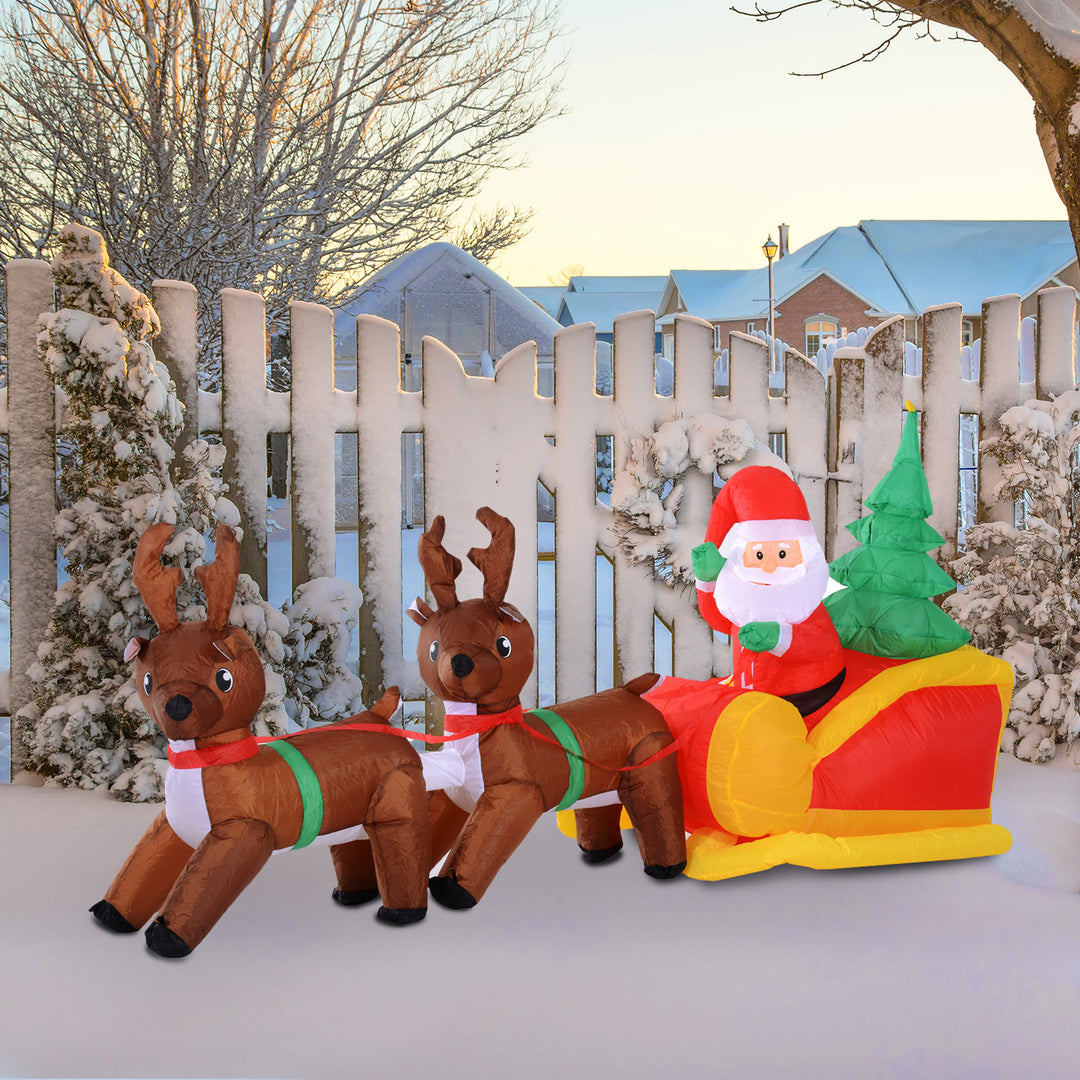 Inflatable Self-inflating Santa Sleigh Reindeer Christmas