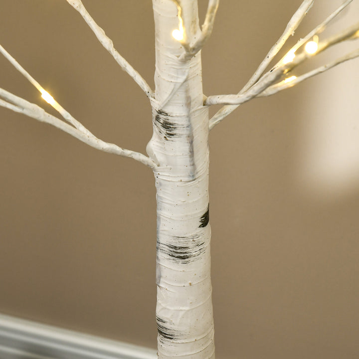 5ft Artificial White Birch Tree Light with 96 Warm White Pre-Lit LED Light for Indoor and Covered Outdoor Use