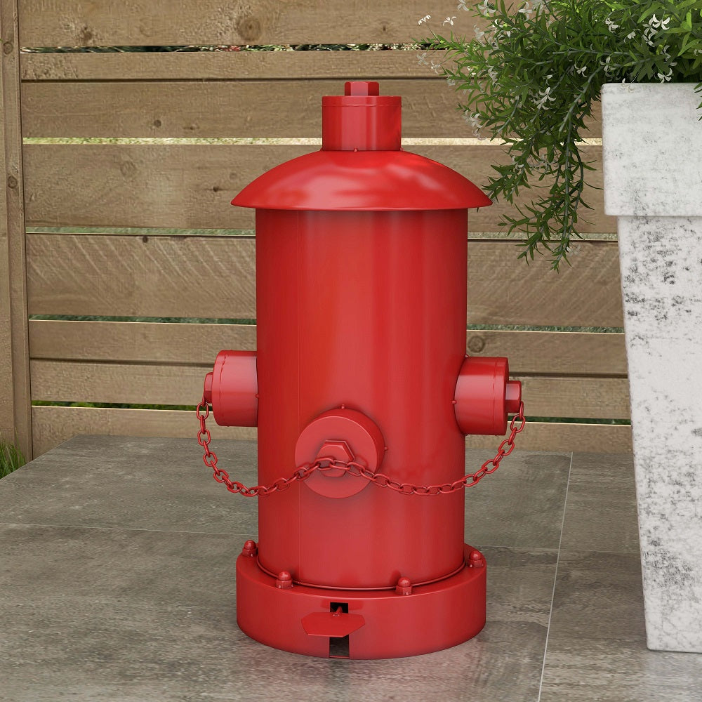 Industrial Fire Hydrant Rubbish Bin in Yellow/Red/Black-Red-Large