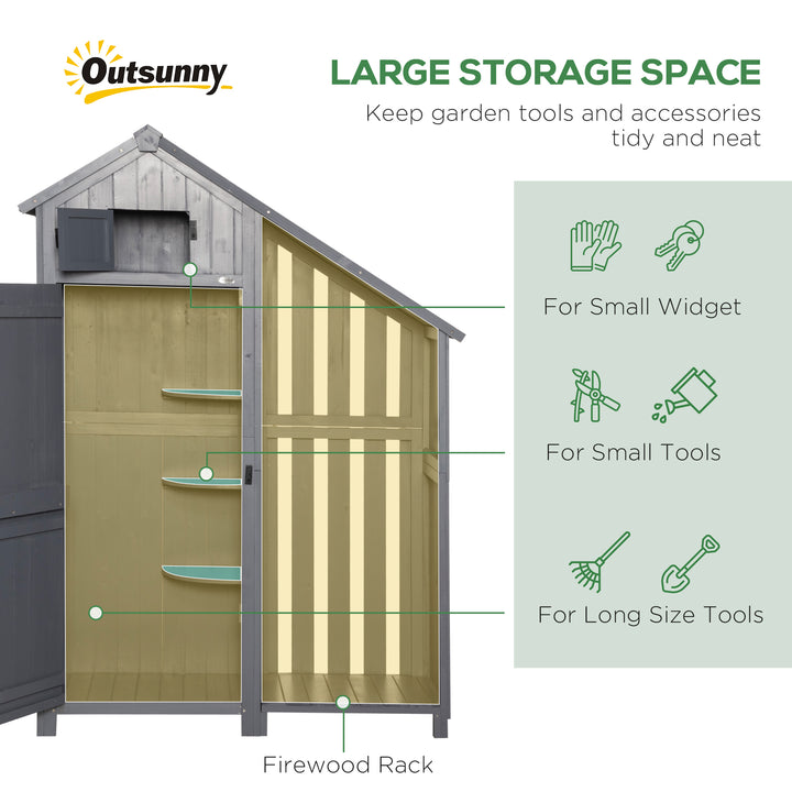 Garden Outdoor Storage Shed Outdoor Tool Shed with 3 Shelves and Tilt Roof