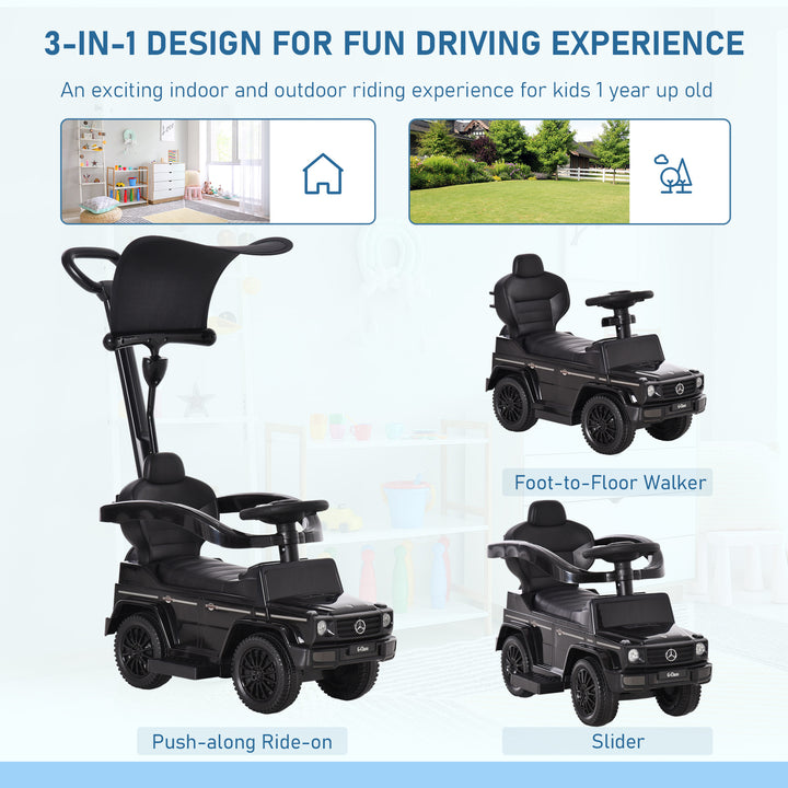 Ride-On Car Push Along Car Mercedes-Benz G350 Sliding Walker Foot to Floor Slider Stroller Toddler w/ Steering Wheel