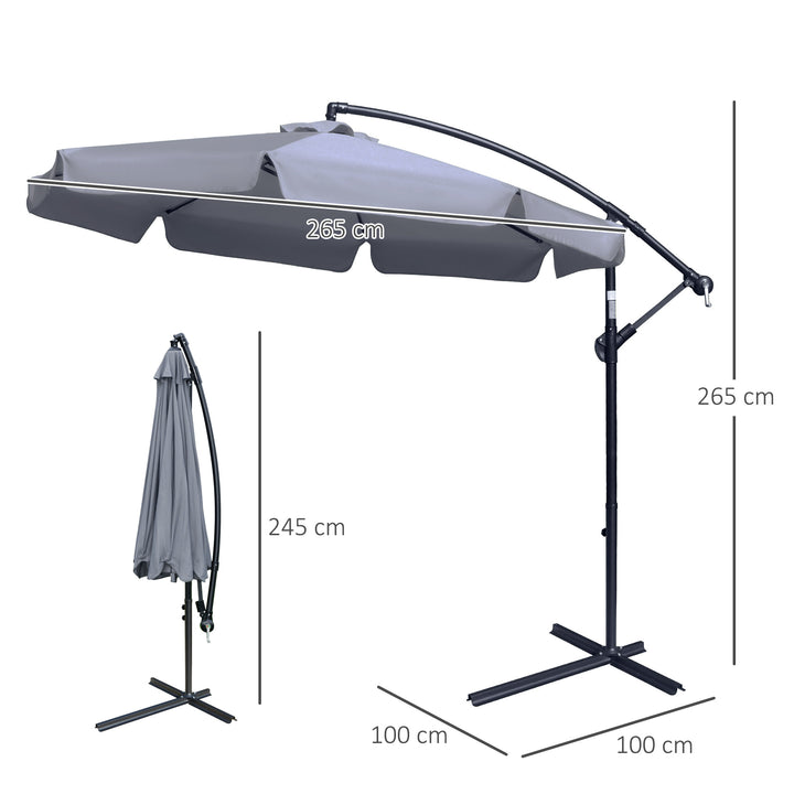 Waterproof Cantilever Umbrella: Elegant Banana Parasol with Crank Handle