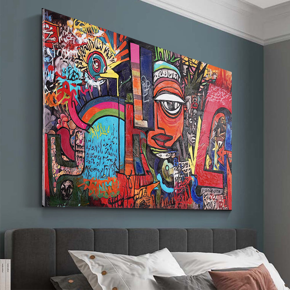 Abstract Geometric People Colorful Graffiti Wall Art Decor Canvas Prints Living Room