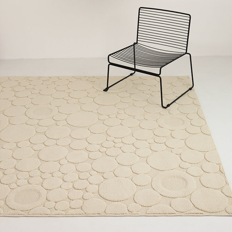 1500mm x 2400mm Modern Cream Textured Area Rug Embossed Bubble Rug Living Room Bedroom