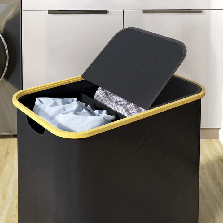 Double Laundry Basket With Lid