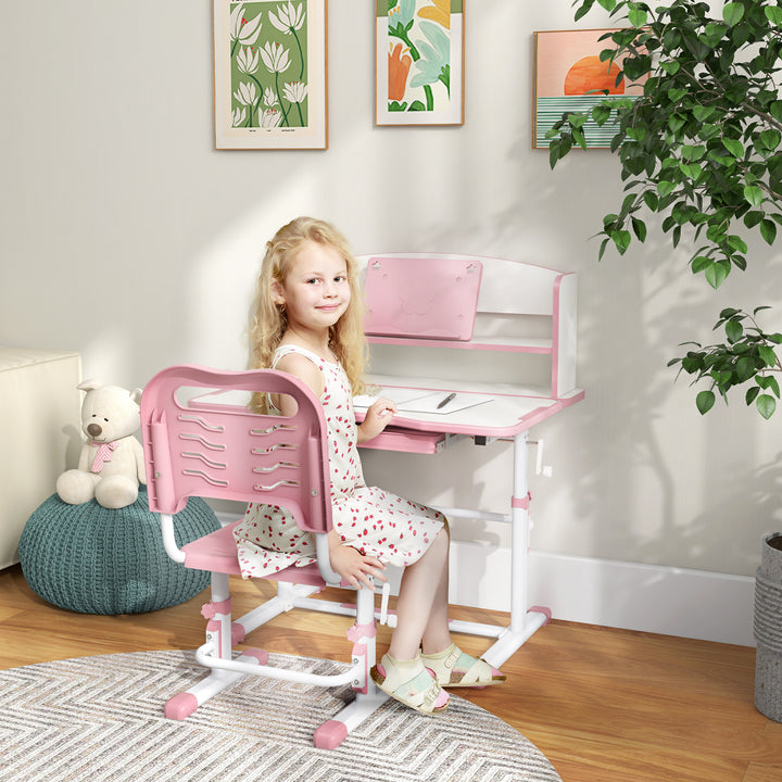 Height Adjustable Kids Study Table and Chair Set