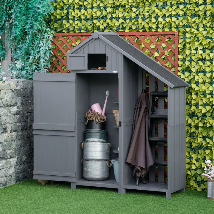 Garden Outdoor Storage Shed Outdoor Tool Shed with 3 Shelves and Tilt Roof