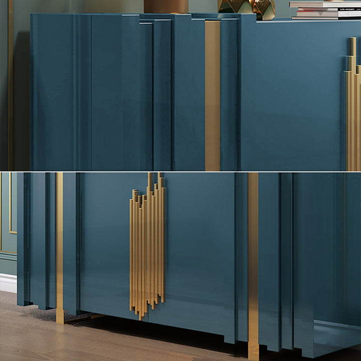 Aurea 1600mm Light Luxury Sideboard Green Rectangular Buffet 2 Doors 2 Shelves in Gold