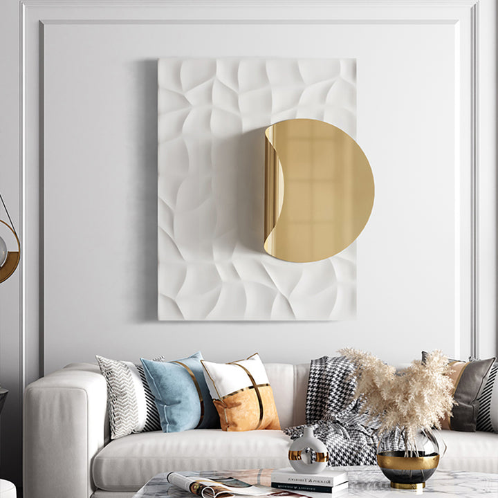 Rectangle Modern Metal in Gold Wall Decor Background Geometric 3D Wall Art