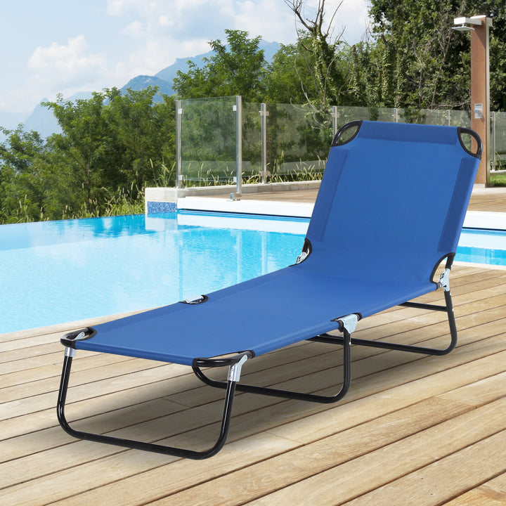 Folding Sun Lounger: Adjustable 5-Position Backrest