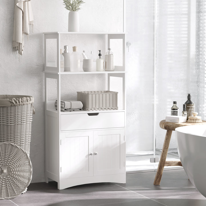 Kleankin Bathroom Cabinet with Shelves and Drawer