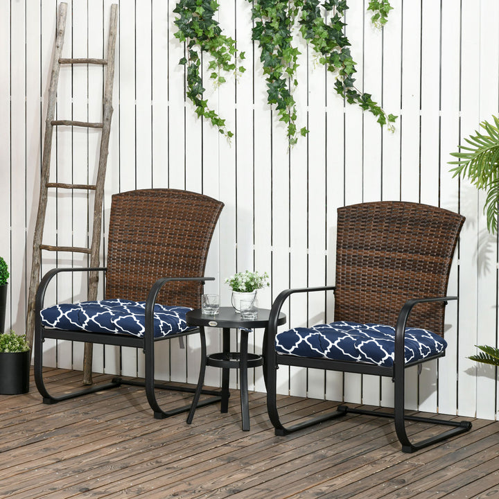 Garden Chair Cushions: Set of 2 Tufted Seat Pads with Ties