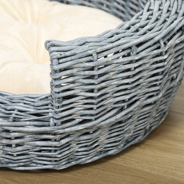 Willow Pet Sofa: Rattan Basket with Soft Cushion for Cats & Small Dogs