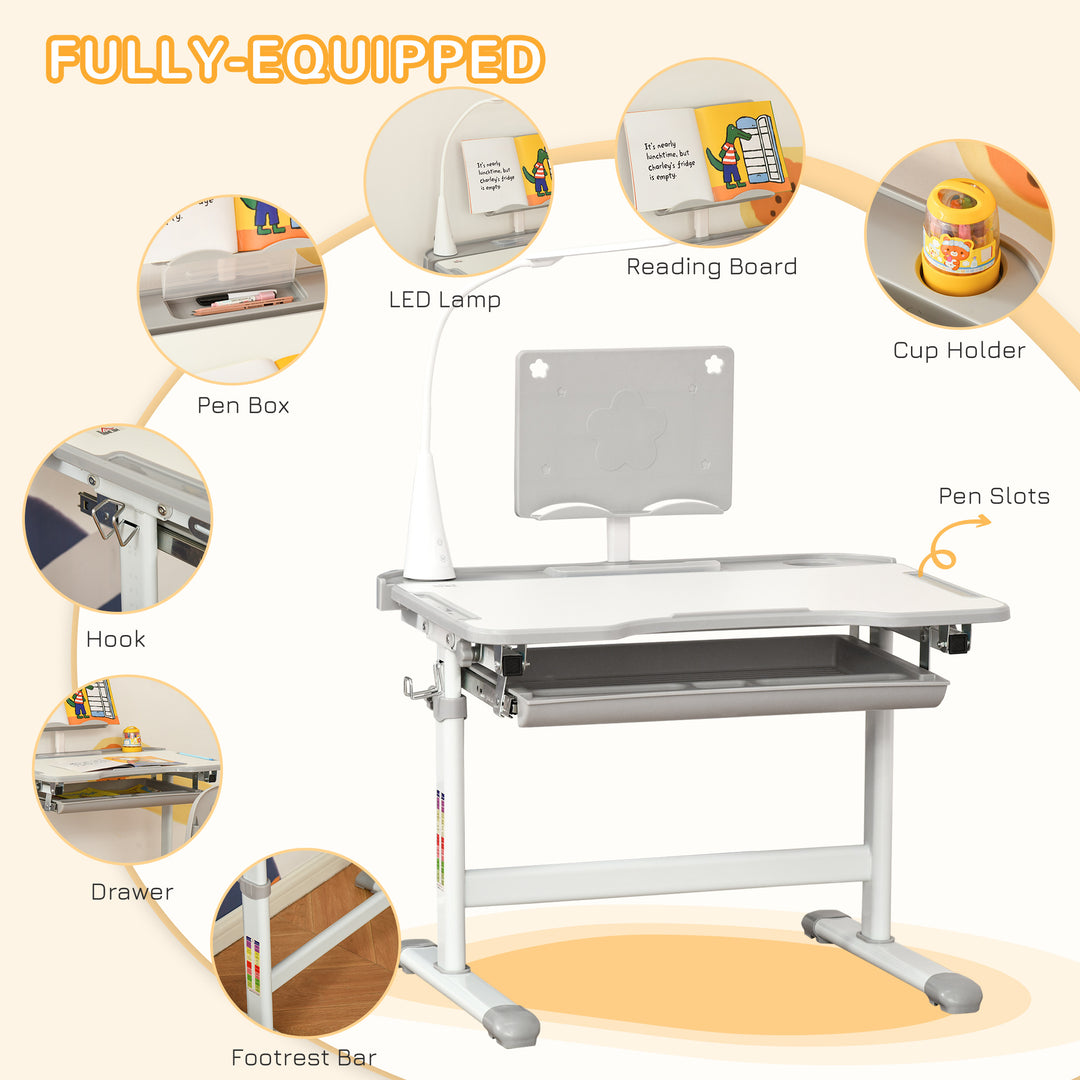 Children's Study Desk Set: USB Lamp