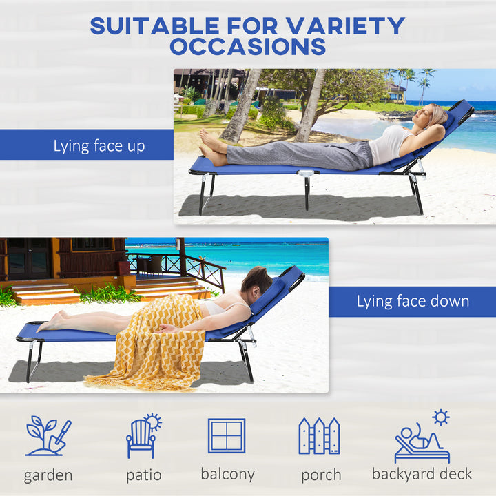 Outdoor Foldable Sun Lounger Set of 2