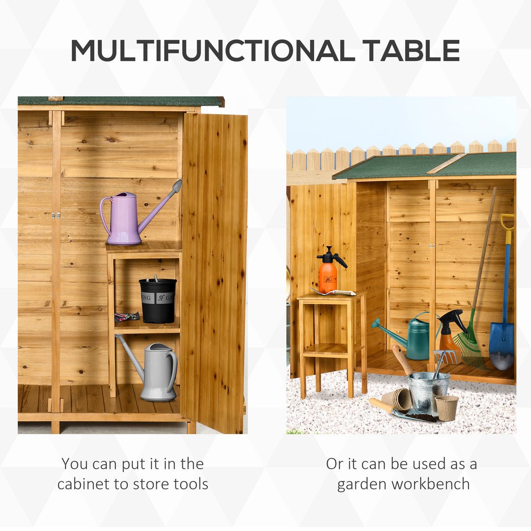 Garden Wood Storage Shed w/ Flexible Table