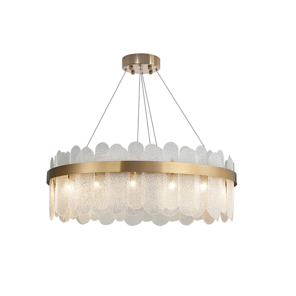 Modern Round 14-Light Tiered Clear Glass Chandelier