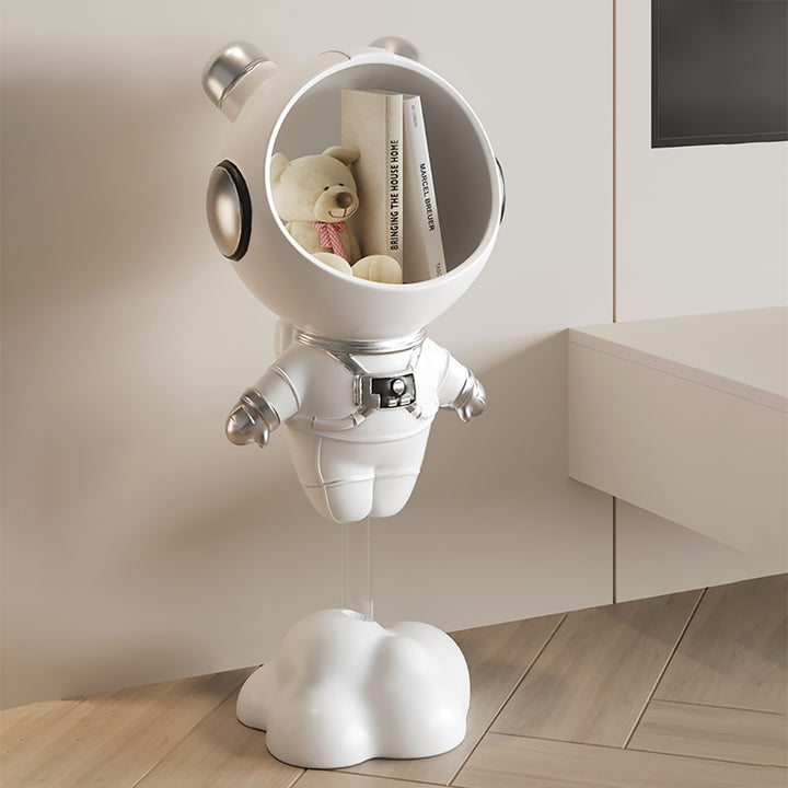 Modern White Astronaut Side Table Floor Figurine End Table Storage Decoration