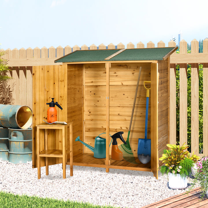 Garden Wood Storage Shed w/ Flexible Table