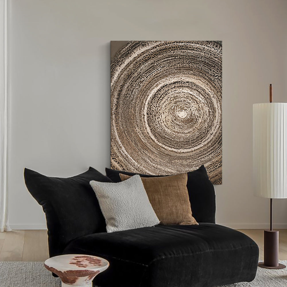 Japandi Wall Decor for Living Room Bedroom Home Geometry Art Painting in Brown