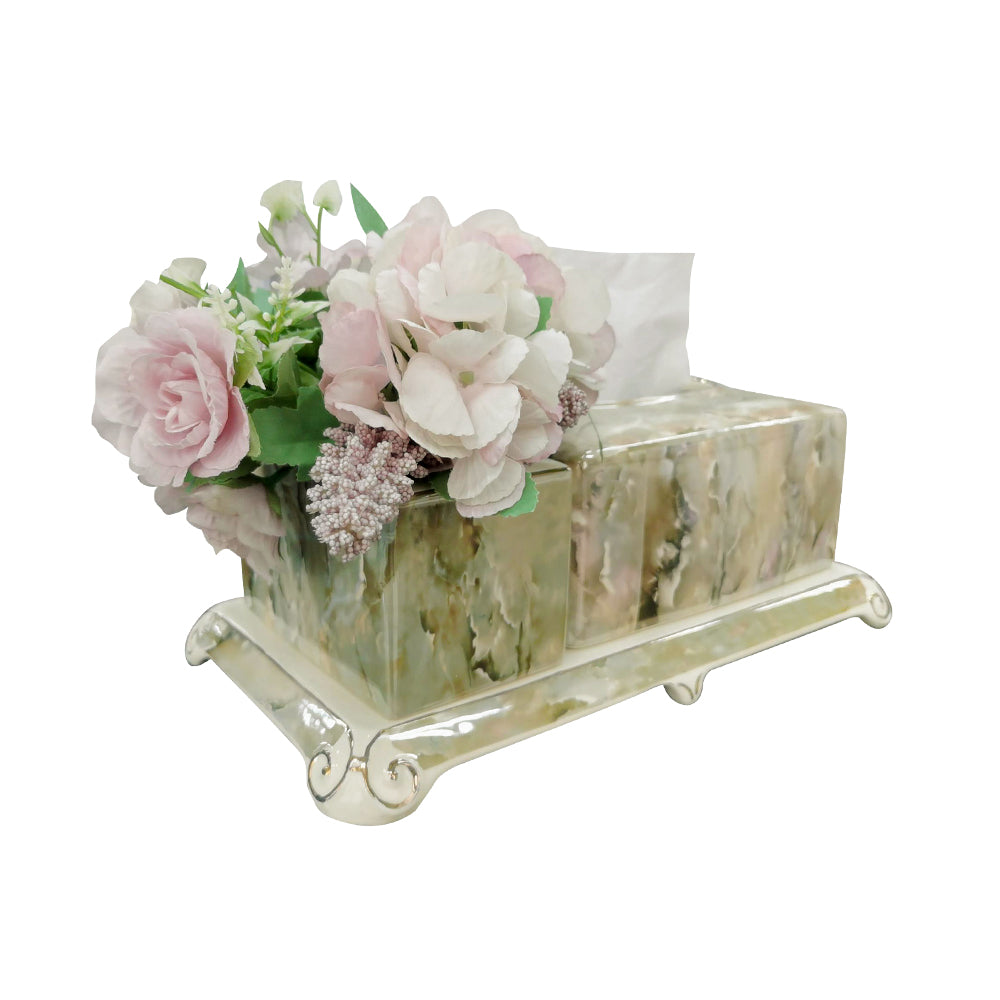 Marble Tissue Box Ceramics Tissue Holder Set