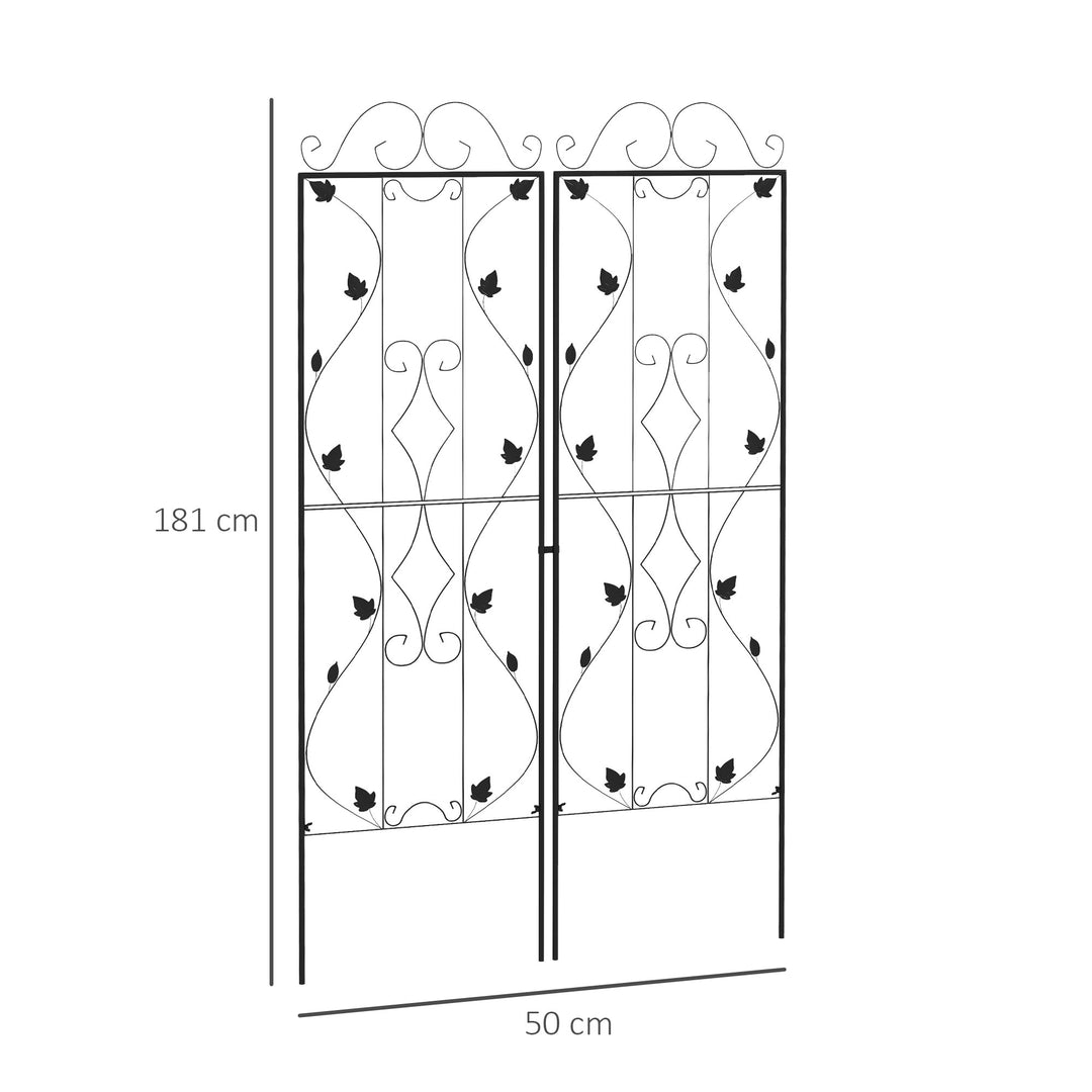 Metal Trellis Set: Leaf Design Plant Support Frames